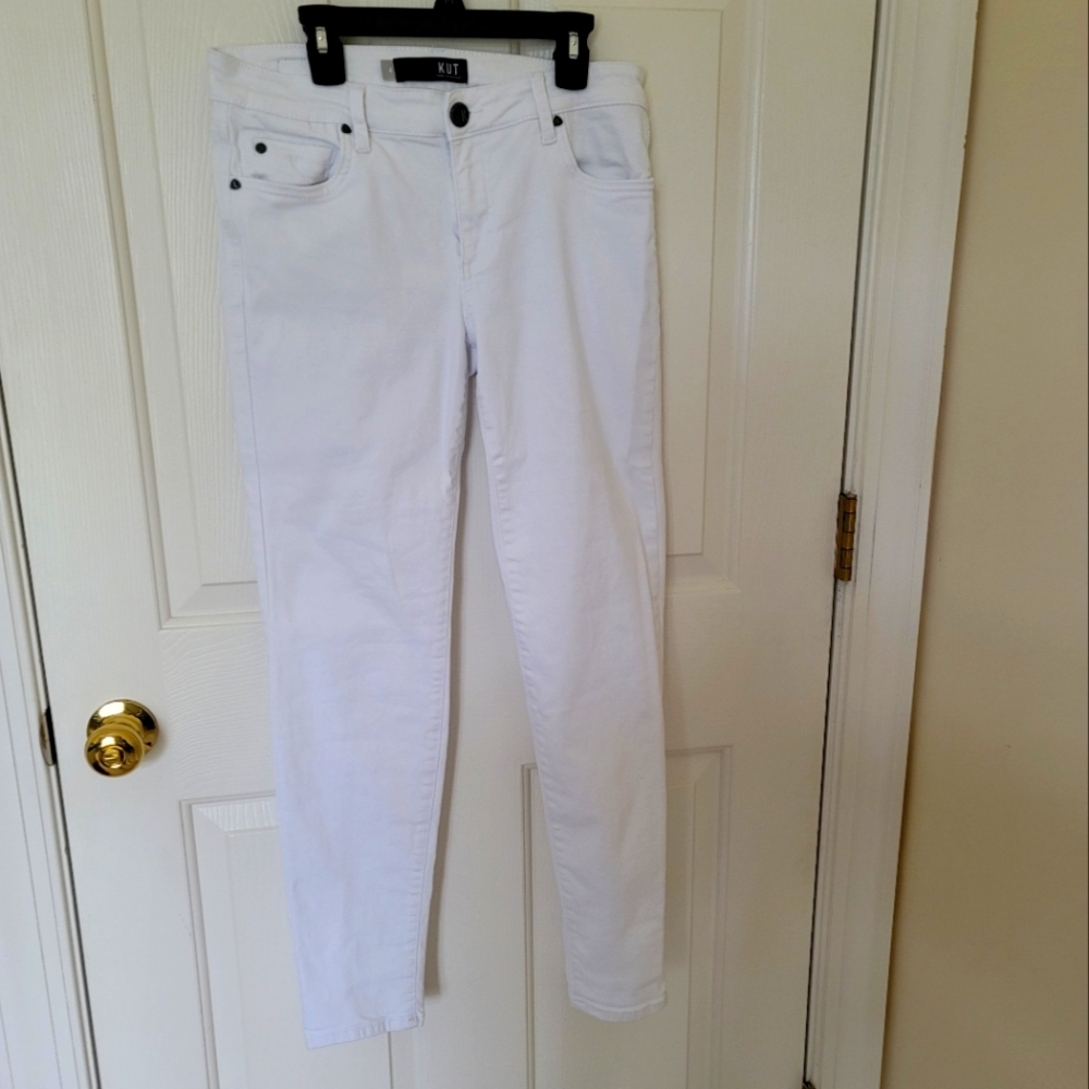 KUT from the KLOTH Jeans Women's Soft Knit White Denim Diana Skinny